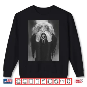 Sweatshirt Scary Face Horror Poster Halloween Ghost Heart Hands Shirt