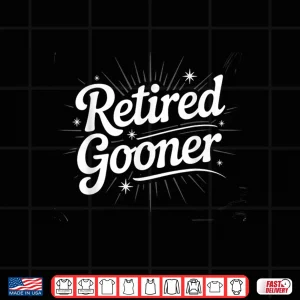 Design Retired Gooner Funny Gen Z Brain Rot Meme Social Media Shirt