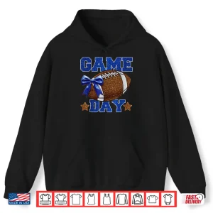 Hoodie Game Day Football Season Mama Girl Blue Gold Vibes Shirt