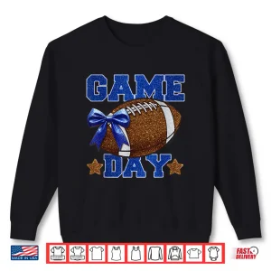 Sweatshirt Game Day Football Season Mama Girl Blue Gold Vibes Shirt
