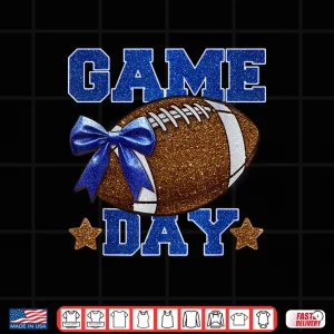 Design Game Day Football Season Mama Girl Blue Gold Vibes Shirt