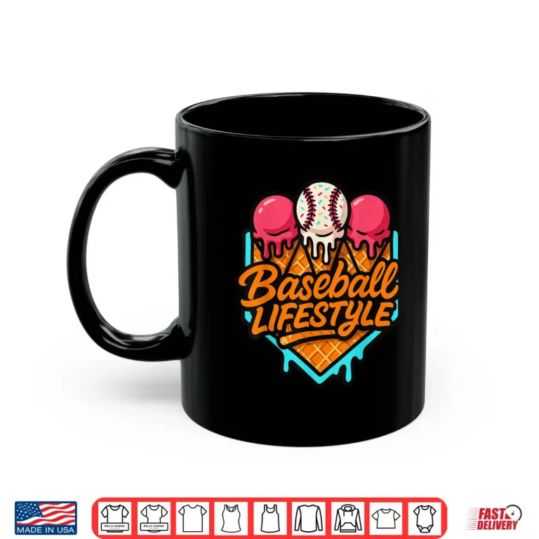Mug Baseball Lifestyle 101 Apparel Youth Baseball Drip Icecream Shirt