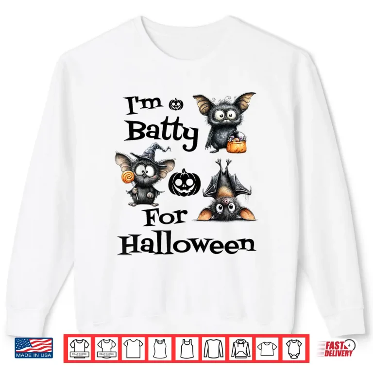 Sweatshirt Cute Spooky Bat Halloween Trick or Treat Funny Shirt