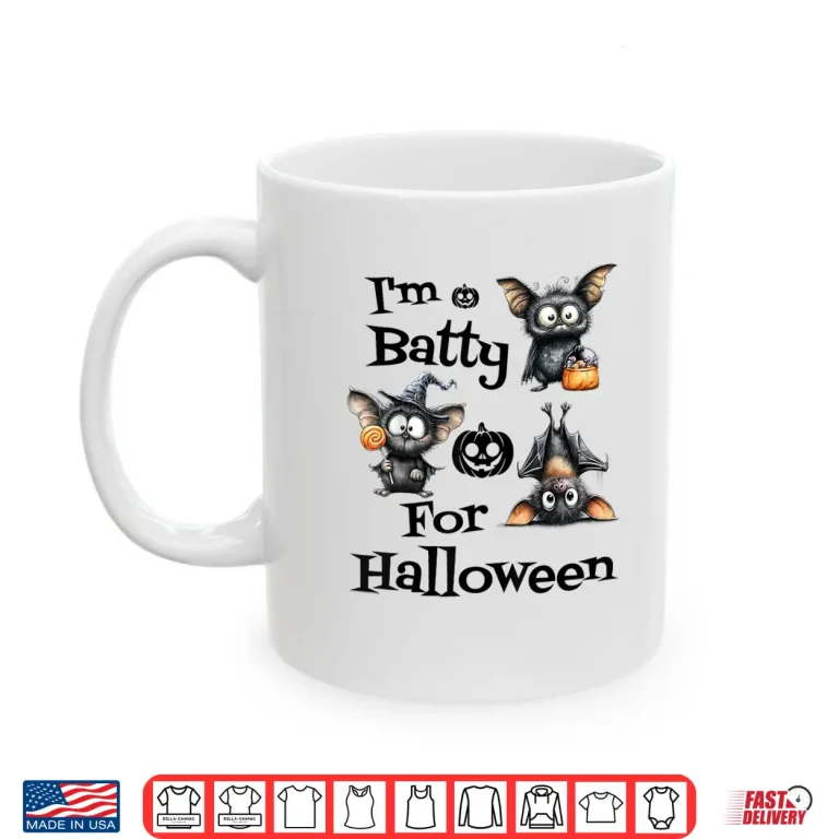 Mug Cute Spooky Bat Halloween Trick or Treat Funny Shirt