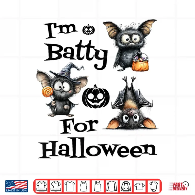 Design Cute Spooky Bat Halloween Trick or Treat Funny Shirt