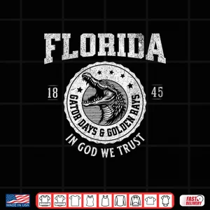 Design Florida Gator Days Golden Rays Retro Alligator Head Shirt
