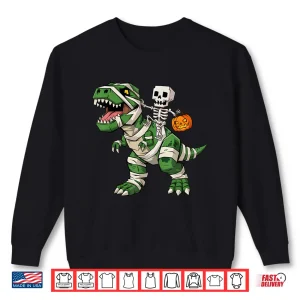 Sweatshirt Skeleton Dinosaur T rex Halloween Pumpkin Shirt