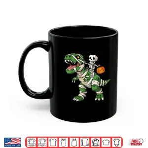 Mug Skeleton Dinosaur T rex Halloween Pumpkin Shirt