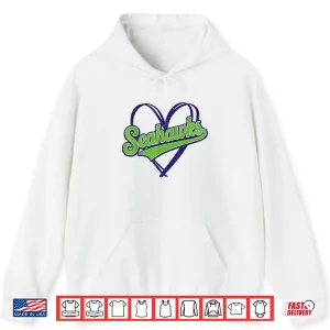 Hoodie Retro Heart Sea Hawks High School Spirit Go Sea Hawks Love Shirt
