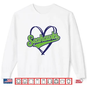 Sweatshirt Retro Heart Sea Hawks High School Spirit Go Sea Hawks Love Shirt