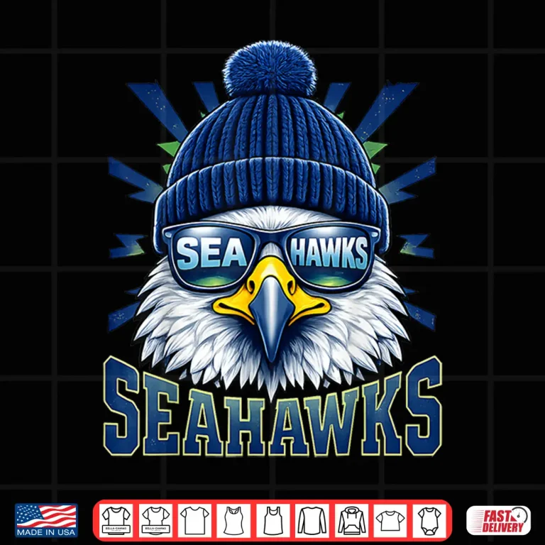 Design Vintage Cool Face Sea Hawk With Sunglasses Women Men Tees Shirt