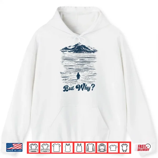 Hoodie But Why Penguin Mountain Shirt
