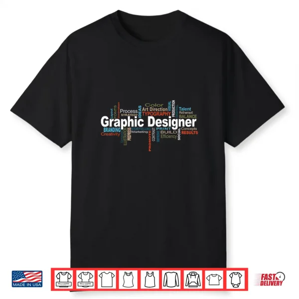 Creative Word Cloud Graphic Designer Shirt