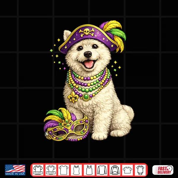 Design Cute Mardi Gras Themed West Highland Terrier Westie Dog Shirt