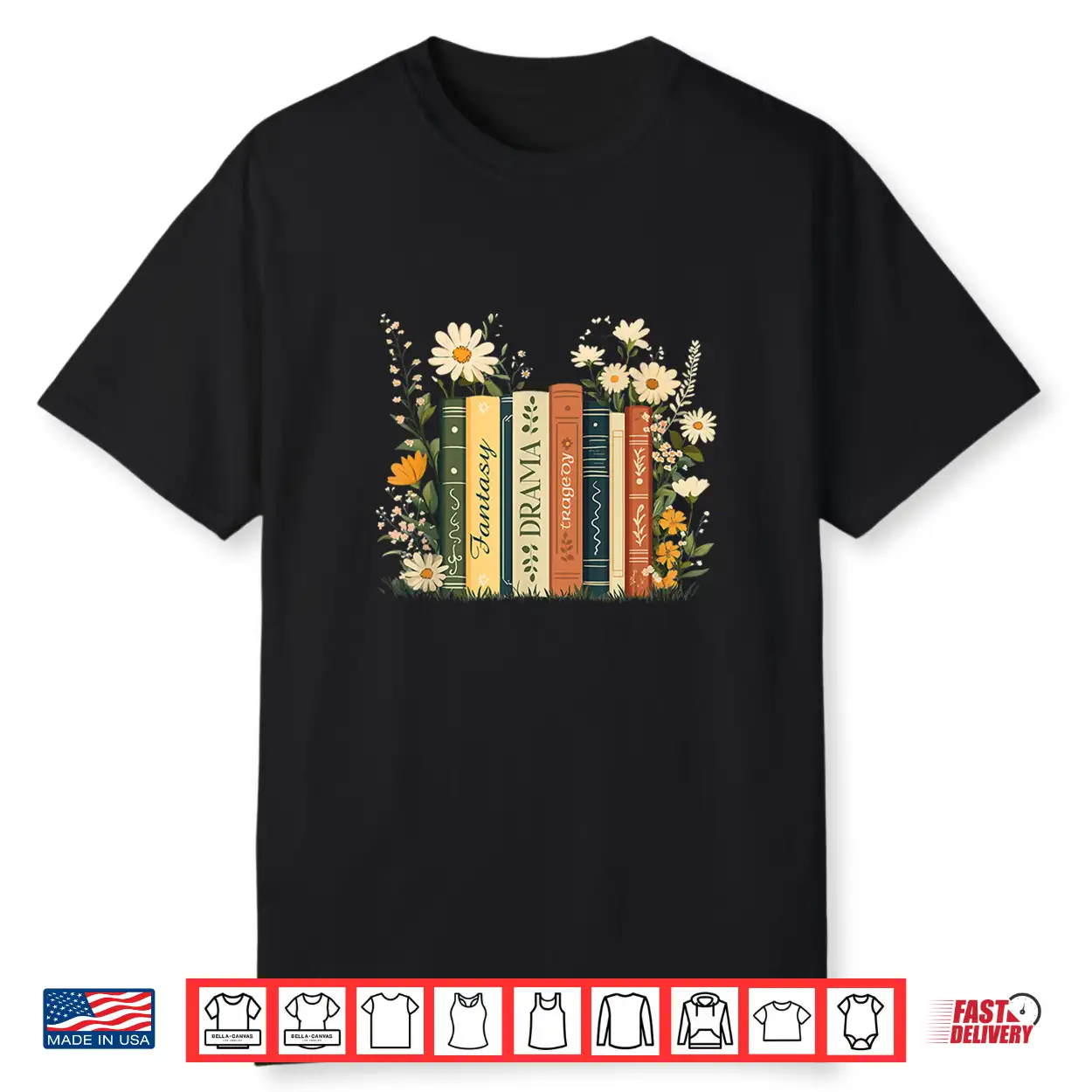 Fantasy Drama Tragedy Book Floral Subtle Shirt Fantasy Drama Tragedy Book Floral Subtle Shirt