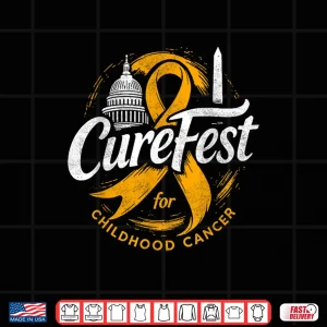 Design CureFest for Childhood Cancer 2025 for Dark Fabric Shirt