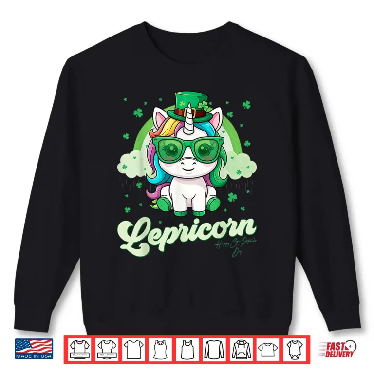 Sweatshirt Funny Lepricorn Unicorn Happy St Patricks Day Women Girls Shirt