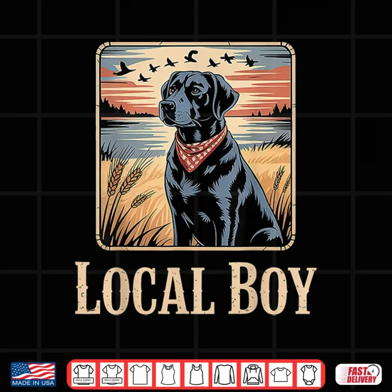 Design Local Boy Black Lab Hunting Dog Shirt