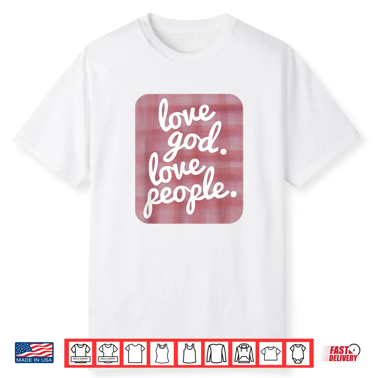 Love God Love People Pink Plaid Shirt Love God Love People Pink Plaid Shirt