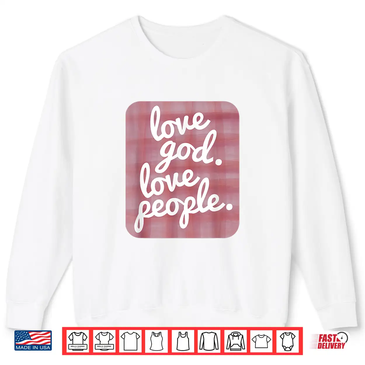 Love God Love People Pink Plaid Shirt Love God Love People Pink Plaid Shirt