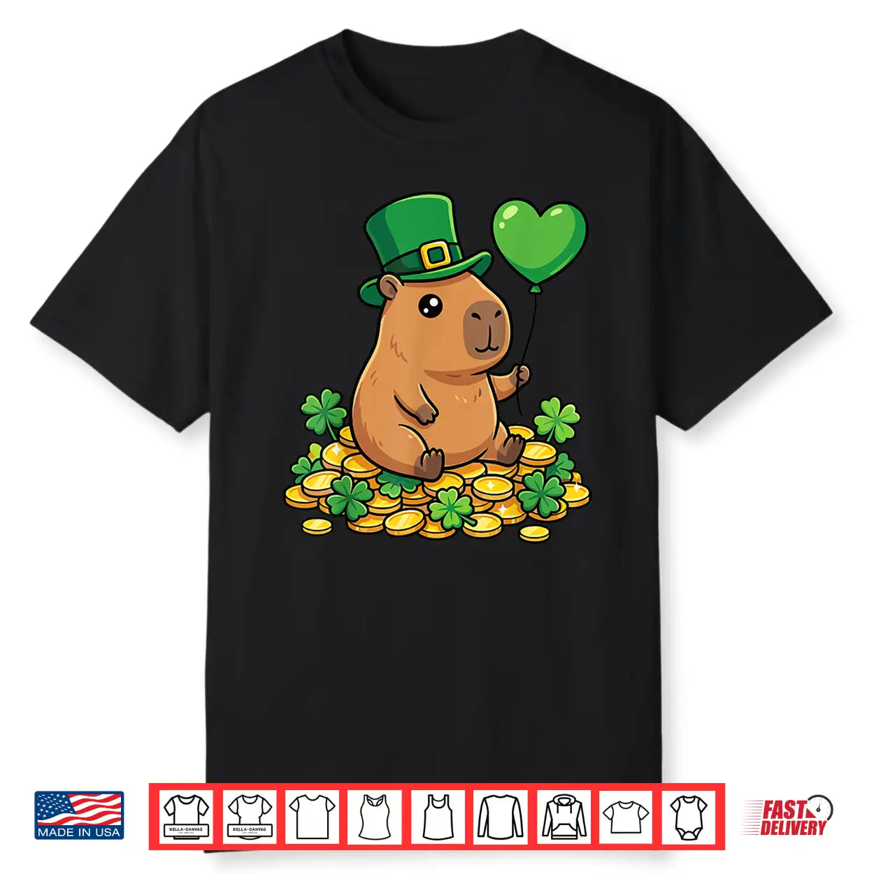 Lucky Capybara St Patricks Day Clover Leprechaun Hat Kawaii Shirt Lucky Capybara St Patricks Day Clover Leprechaun Hat Kawaii Shirt