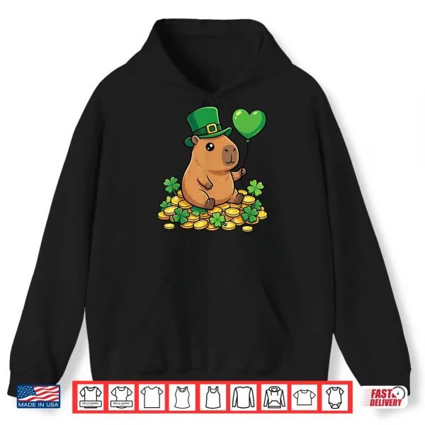 Lucky Capybara St Patricks Day Clover Leprechaun Hat Kawaii Shirt 1 Hoodie Lucky Capybara St Patricks Day Clover Leprechaun Hat Kawaii Shirt