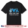 Peace Love Cure Prostate Cancer Awareness Ribbon Blue Shirt