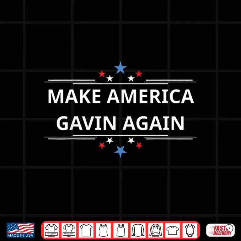 Design Make America Gavin Again Funny Patriotic USA Flag Shirt 1
