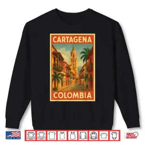 Sweatshirt Cartagena Colombia Vintage Travel Poster Shirt