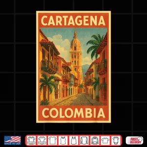 Design Cartagena Colombia Vintage Travel Poster Shirt
