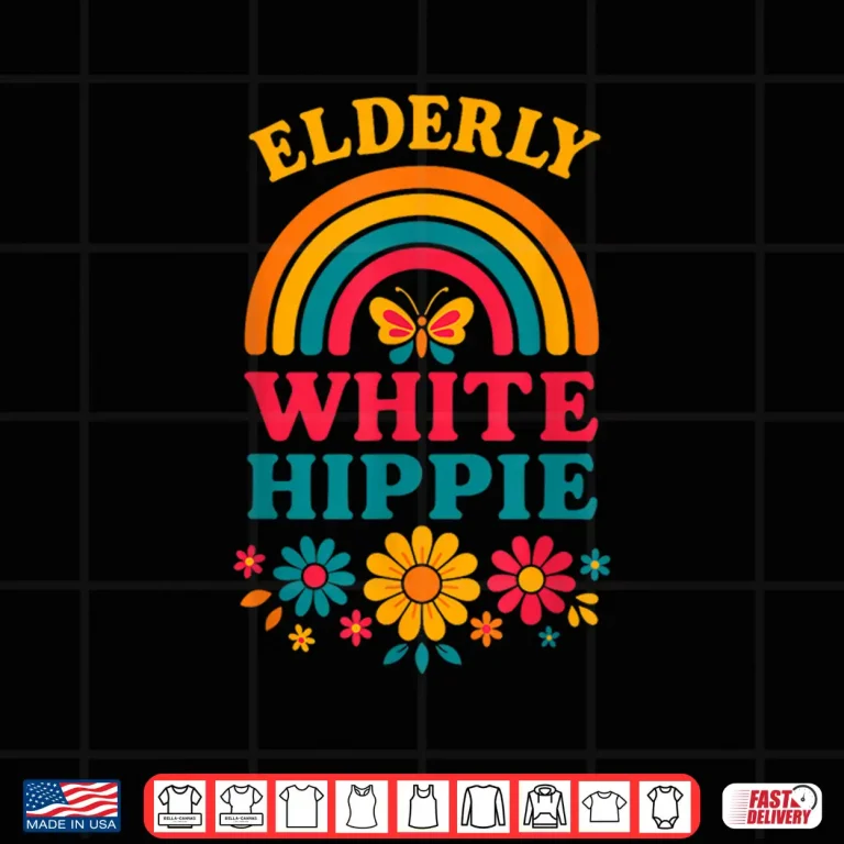 Design Elderly White Hippie Hippy Weird Old Guy Activist Humor Shirt