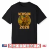 Gavin Newsom 2028 Bold Patriotic Leader Riding Dinosaur Shirt