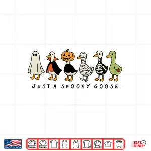 Design Just A Spooky Goose Halloween Silly Goose Funny Halloween Shirt