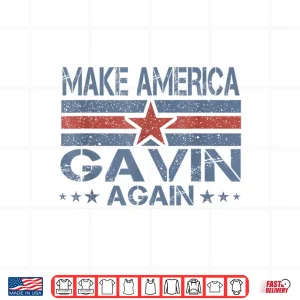 Design Make America Gavin Again Funny Patriotic Retro Shirt