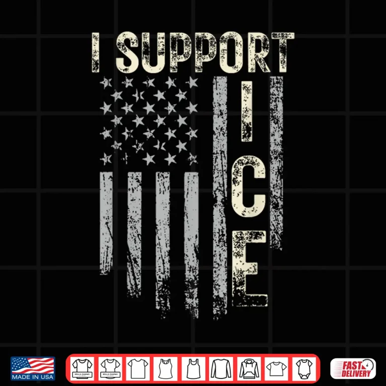 Design Support ICE Immigration Officers American Flag Border Patrol Shirt