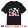 Class Of 2041 Grow With Me Kindergarten Pink Coquette Bow Shirt