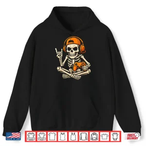 Hoodie Halloween Skeleton Gamer Video Gaming Teenage Boy Grandson Shirt
