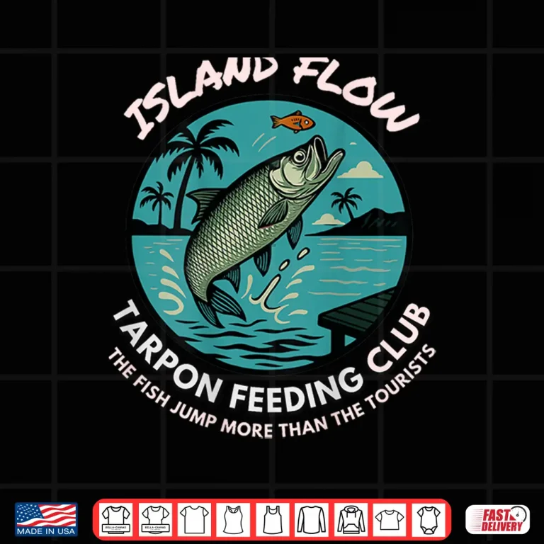 Design Tarpon Feeding Club T Shirt Silver King Fishing Tee Anglers Shirt