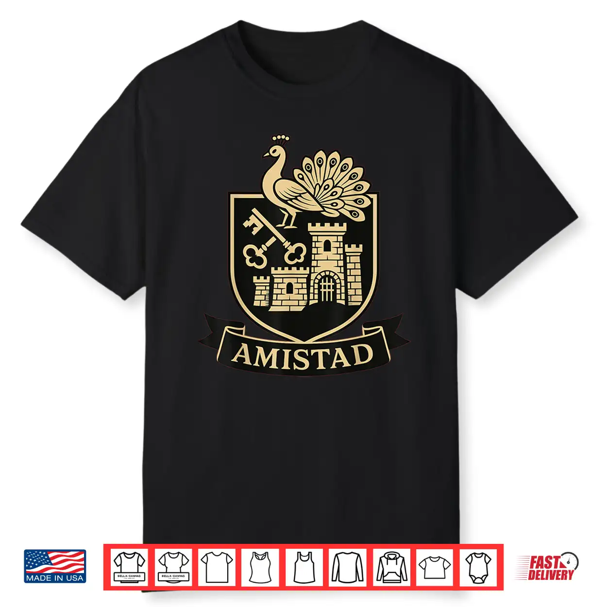 Amistad Friendship Emblem The Proud Peacock Crest Shirt Amistad Friendship Emblem The Proud Peacock Crest Shirt