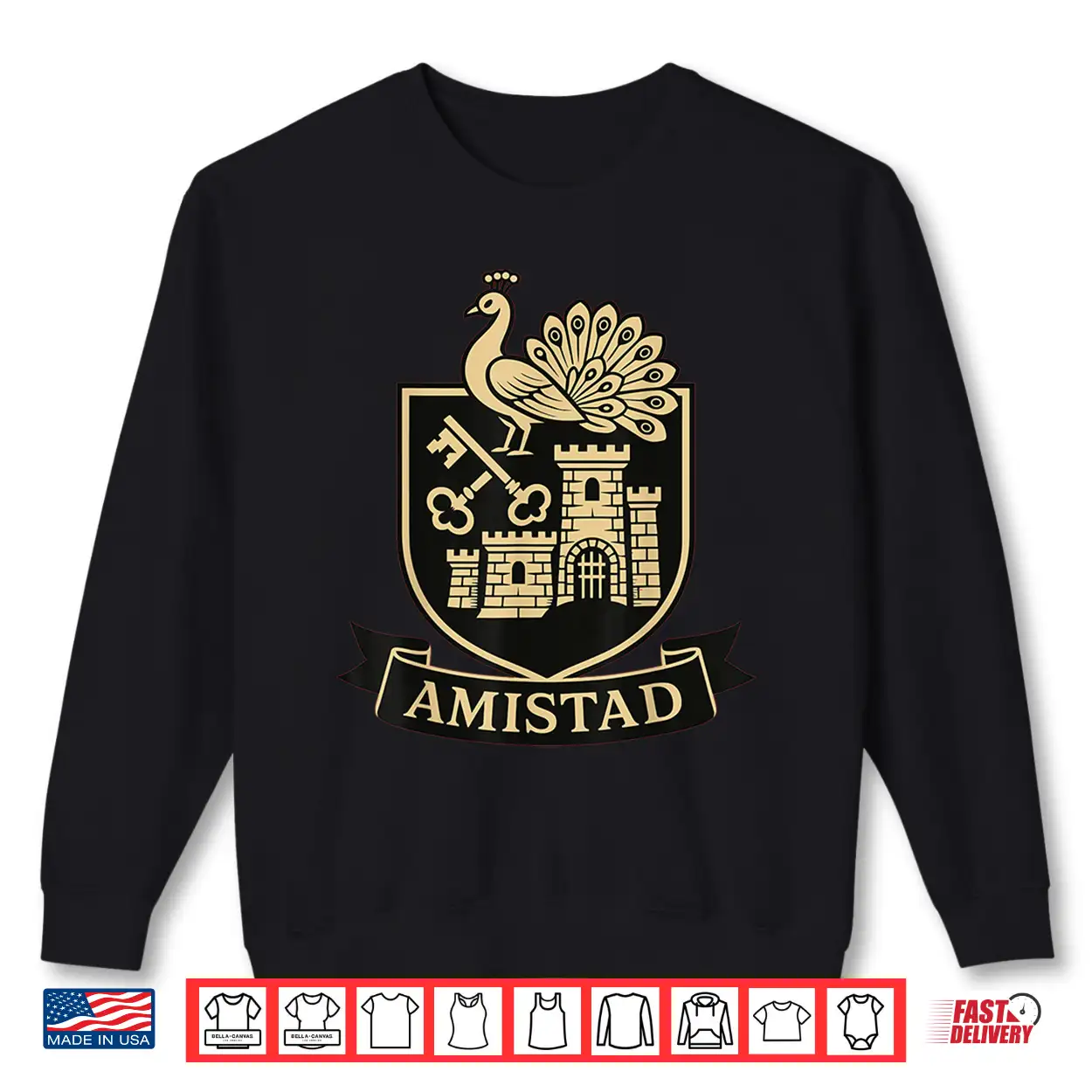 Amistad Friendship Emblem The Proud Peacock Crest Shirt Amistad Friendship Emblem The Proud Peacock Crest Shirt