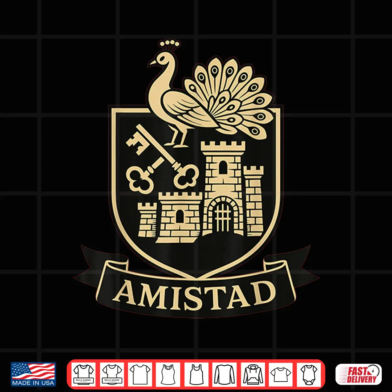 Amistad Friendship Emblem The Proud Peacock Crest Shirt Amistad Friendship Emblem The Proud Peacock Crest Shirt