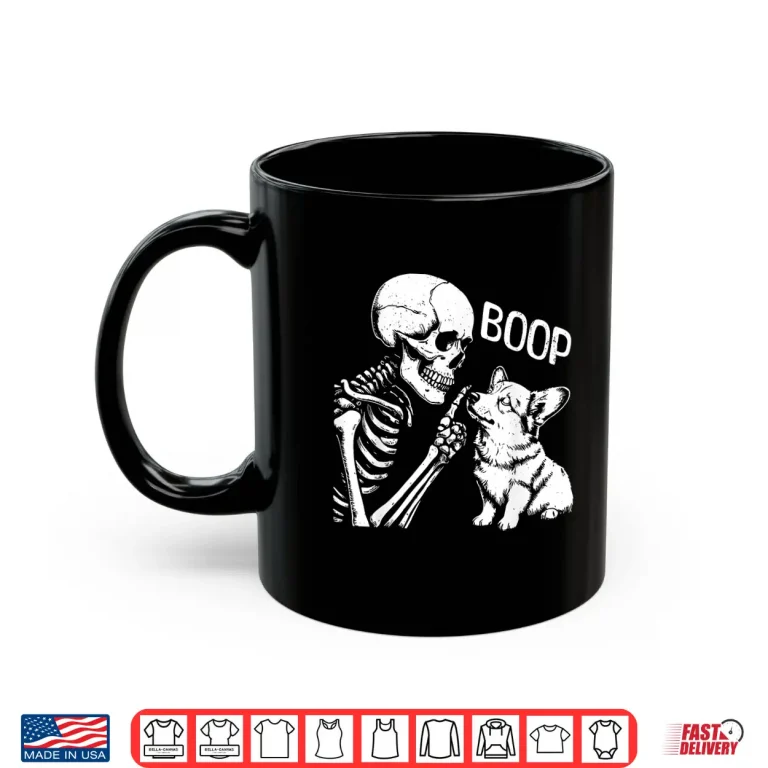 Cute Corgi Dog Boop Hand Skeleton Halloween Spooky Season Shirt 3 Mug Cute Corgi Dog Boop Hand Skeleton Halloween Spooky Season Shirt 1