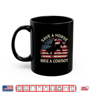 Mug Vintage Rodeo Cowboy Western Country Horse USA Patriotic Shirt 1
