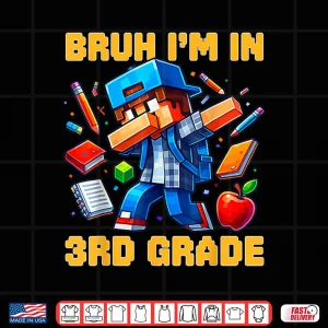 Design Bruh Im in 3rd Grade Dabbing Boys Kids Gamer Back To School Shirt