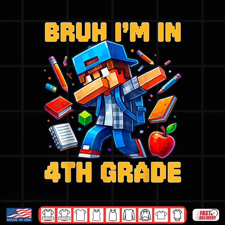 Design Bruh Im in 4th Grade Dabbing Boys Kids Gamer Back To School Shirt