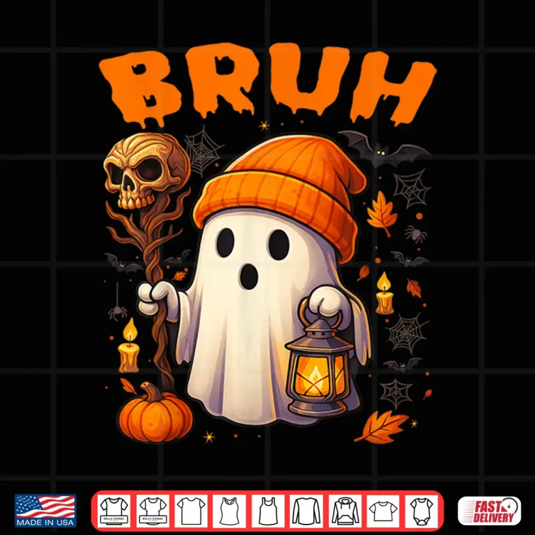 Design Bruh Ghost Halloween Cute Ghost Trick Or Treat Candy Shirt