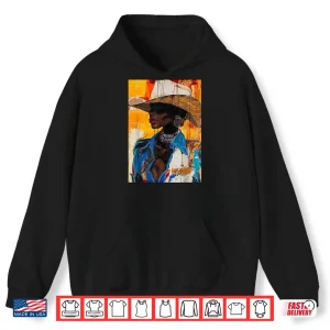 Hoodie Black Cowgirl Painting Art Western Rodeo Melanin Shirt
