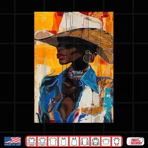 Design Black Cowgirl Painting Art Western Rodeo Melanin Shirt
