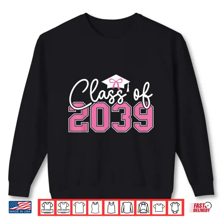 Sweatshirt Class of 2039 Grow with Me 2039 Graduation Pink Bow Shirt