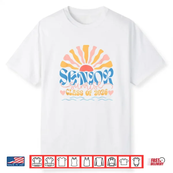 Senior Sunrise 2026 Boho Colorful High School Jenior Retro Shirt